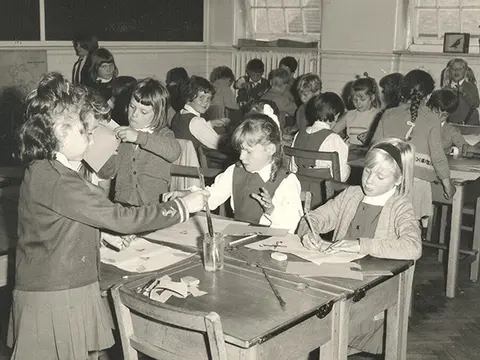 In a class, 1960s (?).